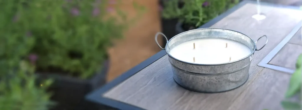Outside Citronella Candles Background